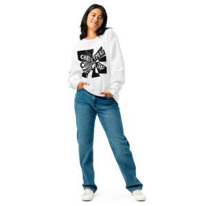 Christmas Glitch White Crewneck